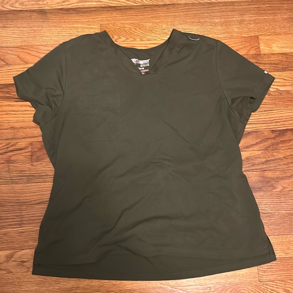 Grey's Anatomy Olive Green Scrub Top XL
